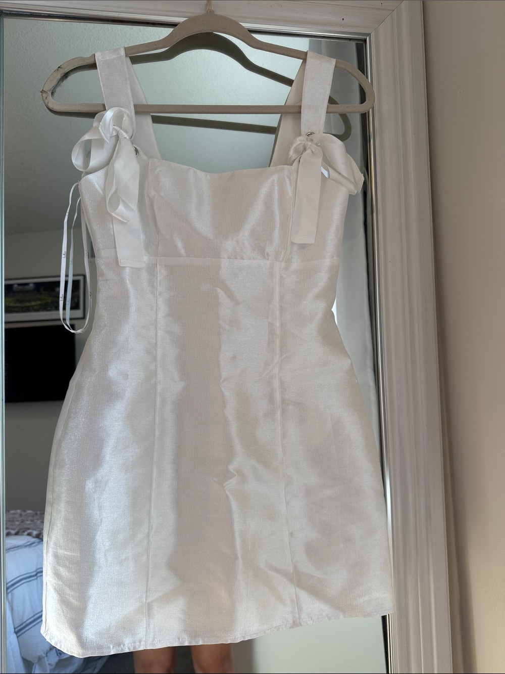 Lulu's White Satin Tie-Strap Formal Dress for Kids